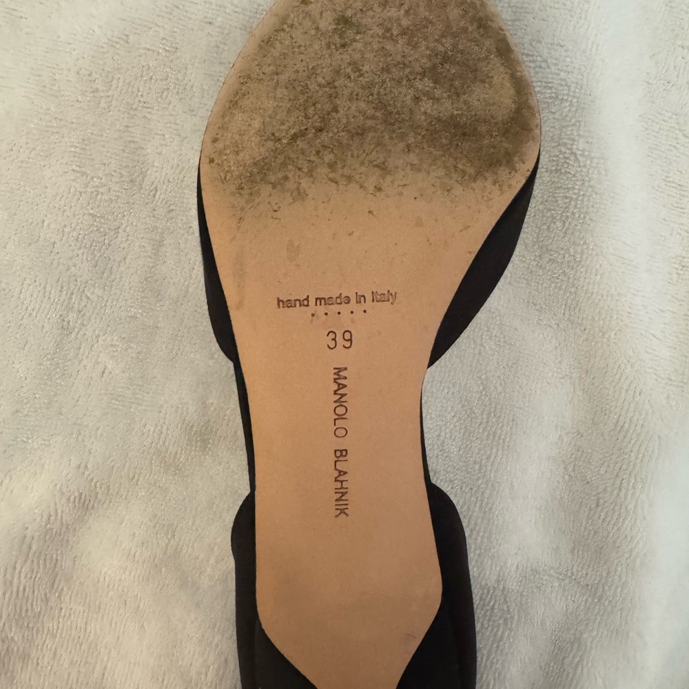 Manolo Blahnik Black Heels with Crystal Embellishment - Picture 7 of 13